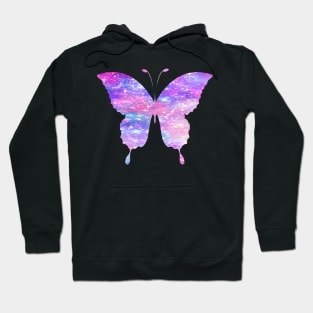 Bright Pink and Purple Galaxy Butterfly Hoodie